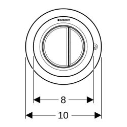 Geberit Typ 01 Fernbetätigung pneumatisch, 2-Mengen-Spülung, Möbeldrücker, Hochglanz... GEBERIT-116050211 4025416333272 (Abb. 1)