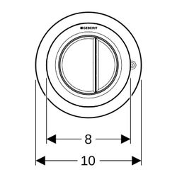 Geberit Typ 01 Fernbetätigung pneumatisch, 2-Mengen-Spülung, Möbeldrücker, Mattchrom... GEBERIT-116050JQ1 4025410741127 (Abb. 1)