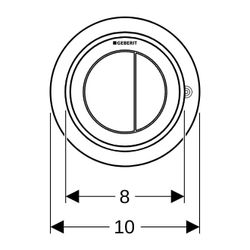 Geberit Typ 10 Fernbetätigung pneumatisch, 2-Mengen-Spülung, Möbeldrücker, Mattchrom... GEBERIT-116057JQ1 4025410740557 (Abb. 1)