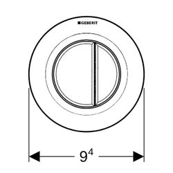 Geberit Typ 01 Fernbetätigung pneumatisch, 2-Mengen-Spülung, Unterputz-Drücker, vorr... GEBERIT-116044111 4025416322603 (Abb. 1)