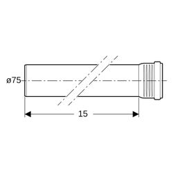 Geberit Silent-Pro Rohr mit Muffe Außendurchmesser 75mm, Länge 15cm, 393300141... GEBERIT-393300141 4025416450306 (Abb. 1)