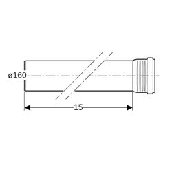 Geberit Silent-Pro Rohr mit Muffe Außendurchmesser 160mm, Länge 15cm... GEBERIT-393700141 4025416450344 (Abb. 1)