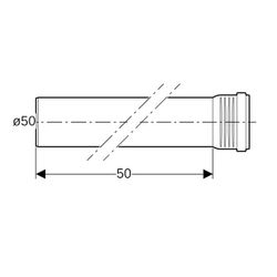 Geberit Silent-Pro Rohr mit Muffe Außendurchmesser 50mm, Länge 50cm... GEBERIT-393202141 4025416450290 (Abb. 1)