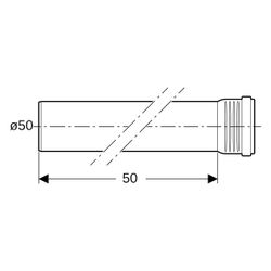 Geberit Silent-Pro Rohr mit Muffe Außendurchmesser 50mm, Länge 50cm, 393202141... GEBERIT-393202141 4025416450290 (Abb. 1)