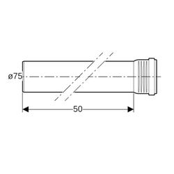 Geberit Silent-Pro Rohr mit Muffe Außendurchmesser 75mm, Länge 50cm... GEBERIT-393302141 4025416450528 (Abb. 1)