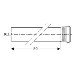 Geberit Silent-Pro Rohr mit Muffe Außendurchmesser 110mm, Länge 50cm... GEBERIT-393502141 4025416450542 (Abb. 1)