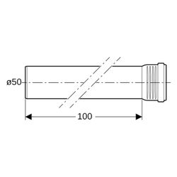 Geberit Silent-Pro Rohr mit Muffe Außendurchmesser 50mm, Länge 100cm, 393204141... GEBERIT-393204141 4025416450634 (Abb. 1)