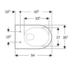 Geberit Renova Wand-WC Tiefspüler Tiefe 54cm, Pergamon... GEBERIT-203040068 4022009285086 (Abb. 1)