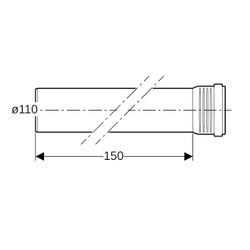 Geberit Silent-Pro Rohr mit Muffe Außendurchmesser 110mm, Länge 150cm... GEBERIT-393505141 4025416450788 (Abb. 1)
