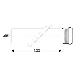 Geberit Silent-Pro Rohr mit Muffe Außendurchmesser 50mm, Länge 300cm... GEBERIT-393207141 4025416445999 (Abb. 1)