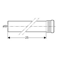 Geberit Silent-Pro Rohr mit Muffe Außendurchmesser 50mm, Länge 25cm... GEBERIT-393201141 4025416450382 (Abb. 1)