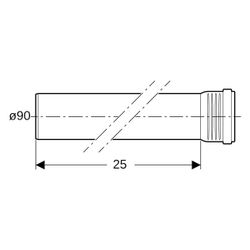 Geberit Silent-Pro Rohr mit Muffe Außendurchmesser 90mm, Länge 25cm, 393401141... GEBERIT-393401141 4025416450412 (Abb. 1)