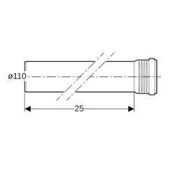 Geberit Silent-Pro Rohr mit Muffe Außendurchmesser 110mm, Länge 25cm... GEBERIT-393501141 4025416450429 (Abb. 1)