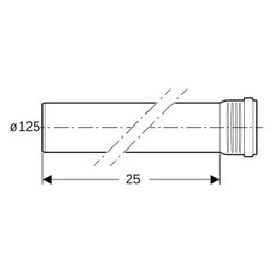 Geberit Silent-Pro Rohr mit Muffe Außendurchmesser 125mm, Länge 25cm, 393601141... GEBERIT-393601141 4025416450436 (Abb. 1)