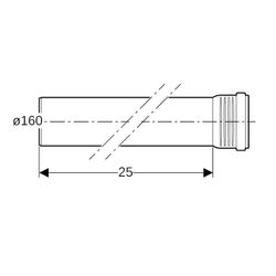 Geberit Silent-Pro Rohr mit Muffe Außendurchmesser 160mm, Länge 25cm... GEBERIT-393701141 4025416450443 (Abb. 1)
