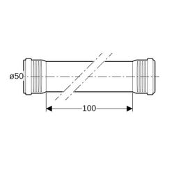 Geberit Silent-Pro Rohr mit zwei Muffen Außendurchmesser 50mm, Länge 100cm... GEBERIT-393211141 4025416474944 (Abb. 1)