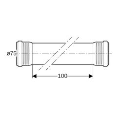 Geberit Silent-Pro Rohr mit zwei Muffen Außendurchmesser 75mm, Länge 100cm... GEBERIT-393311141 4025416450887 (Abb. 1)