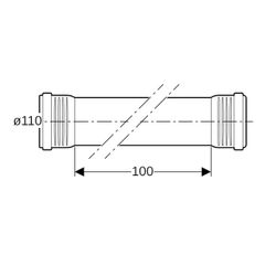 Geberit Silent-Pro Rohr mit zwei Muffen Außendurchmesser 110mm, Länge 100cm... GEBERIT-393511141 4025416475019 (Abb. 1)
