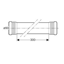 Geberit Silent-Pro Rohr mit zwei Muffen Außendurchmesser 90mm, Länge 300cm... GEBERIT-393414141 4025416451013 (Abb. 1)