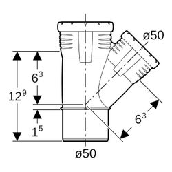 Geberit Silent-Pro Abzweig 45 Grad Außendurchmesser 50mm... GEBERIT-393232141 4025416452270 (Abb. 1)
