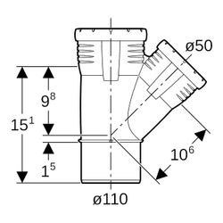 Geberit Silent-Pro Abzweig 45 Grad, d 110mm, d1 50mm... GEBERIT-393532141 4025416447146 (Abb. 1)