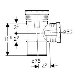 Geberit Silent-Pro Abzweig 87,5 Grad, d 75mm, d1 50mm... GEBERIT-393348141 4025416447917 (Abb. 1)