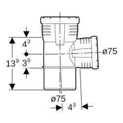 Geberit Silent-Pro Abzweig 87,5 Grad, d 75mm, d1 75mm... GEBERIT-393349141 4025416452621 (Abb. 1)
