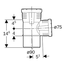 Geberit Silent-Pro Abzweig 87,5 Grad, d 90mm, d1 75mm... GEBERIT-393449141 4025416452775 (Abb. 1)