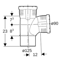 Geberit Silent-Pro Abzweig 87,5 Grad d 125mm, d1 90mm... GEBERIT-393650141 4025416453185 (Abb. 1)