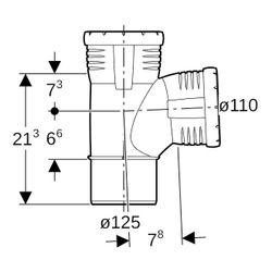 Geberit Silent-Pro Bogenabzweig 87,5 Grad d 125mm, d1 110mm... GEBERIT-393651141 4025416448549 (Abb. 1)