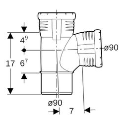 Geberit Silent-Pro Bogenabzweig 87,5 Grad d 90mm, d1 90mm... GEBERIT-393454141 4025416453048 (Abb. 1)