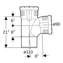 Geberit Silent-Pro Bogenabzweig 87,5 Grad d 110mm, d1 90mm... GEBERIT-393552141 4025416448471 (Abb. 1)