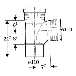Geberit Silent-Pro Bogenabzweig 87,5 Grad d 110mm, d1 110mm... GEBERIT-393555141 4025416453109 (Abb. 1)