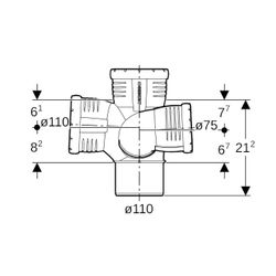 Geberit Silent-Pro Schachtbogenabzweig 87,5 Grad links d 110mm, d1 75mm, d2 110mm... GEBERIT-393564141 4025416458180 (Abb. 1)