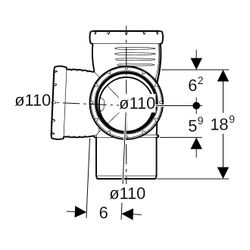 Geberit Silent-Pro Eckabzweig 87,5 Grad d 110mm, d1 110mm, d2 110mm... GEBERIT-393559141 4025416454397 (Abb. 1)