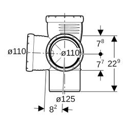 Geberit Silent-Pro Eckabzweig 87,5 Grad d 125mm, d1 110mm, d2 110mm... GEBERIT-393662141 4025416454427 (Abb. 1)