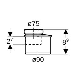 Geberit Silent-Pro Reduktion exzentrisch, d 90mm, d1 75mm... GEBERIT-393473141 4025416448631 (Abb. 1)