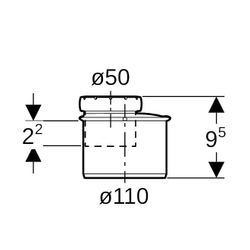 Geberit Silent-Pro Reduktion exzentrisch, d 110mm, d1 50mm... GEBERIT-393572141 4025416448846 (Abb. 1)