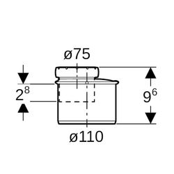 Geberit Silent-Pro Reduktion exzentrisch, d 110mm, d1 75mm... GEBERIT-393573141 4025416465218 (Abb. 1)