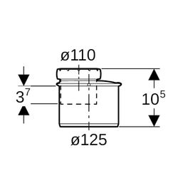 Geberit Silent-Pro Reduktion exzentrisch d 125mm, d1 110mm... GEBERIT-393675141 4025416448914 (Abb. 1)