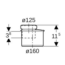 Geberit Silent-Pro Reduktion exzentrisch, d 160mm, d1 125mm... GEBERIT-393776141 4025416448945 (Abb. 1)