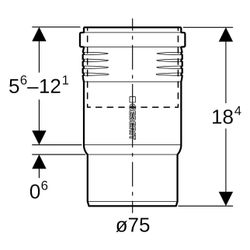 Geberit Silent-Pro Langmuffe, DN 70, 75mm, PP-MX, Schwarz, 393318141... GEBERIT-393318141 4025416473961 (Abb. 1)