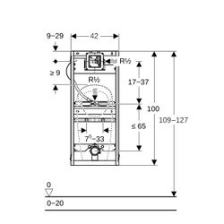 Geberit GIS Element für Urinal, 114cm, universell, für Sprühkopf... GEBERIT-461606001 4025416537564 (Abb. 1)