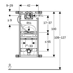 Geberit Kombifix Element für Urinal, 109-127cm, universell, für Sprühkopf... GEBERIT-457606001 4025416543596 (Abb. 1)