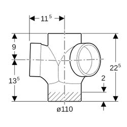 Geberit Silent db20 Bogeneckabzweig 88,5 Grad, 135 Grad d 110mm, d1 110mm... GEBERIT-310105141 4025416482369 (Abb. 1)