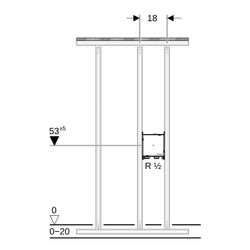 Geberit GIS Traverse für elektronische Standarmatur mit UP-Funktionsbox... GEBERIT-461145001 4025416837626 (Abb. 1)