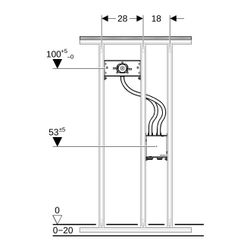 Geberit GIS Traverse für elektronische Wandarmatur mit UP-Funktionsbox... GEBERIT-461146001 4025416837633 (Abb. 1)