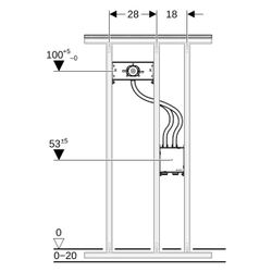 Geberit GIS Traverse für elektronische Wandarmatur mit UP-Funktionsbox... GEBERIT-461146001 4025416837633 (Abb. 1)