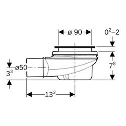 Geberit Duschwannenablauf, Ablaufkappe Sperrwasserhöhe 50mm Abgang aus PP d 50mm Hoc... GEBERIT-150554211 4025416633693 (Abb. 1)