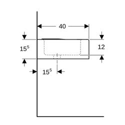 Geberit Bambini Waschbecken für Kinder, Breite 60cm, Tiefe 40cm, Hahnloch mittig, oh... GEBERIT-326060000 4022009076639 (Abb. 1)